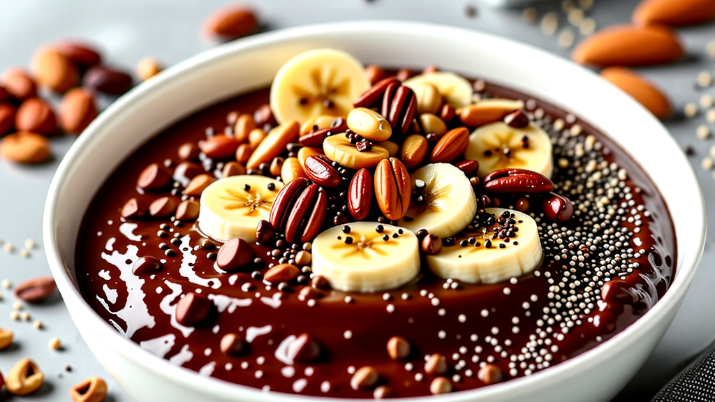 Chocolate Smoothie Bowl with Banana and Nuts Chocolate Smoothie Bowl with Banana and Nuts